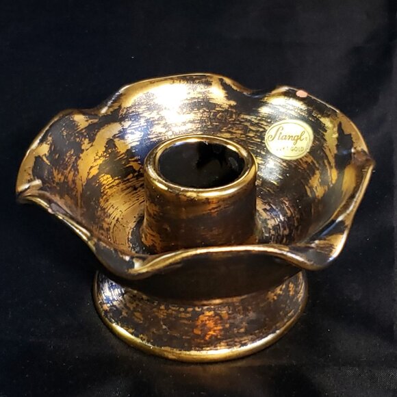Vintage Stangl Pottery Antique Gold 22k Candlestick Holder  MCM Vintage - Picture 1 of 8